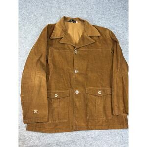 Vintage 60s Sir Jac Corduroy Jacket Mens XL Brown Western Button Up Collared